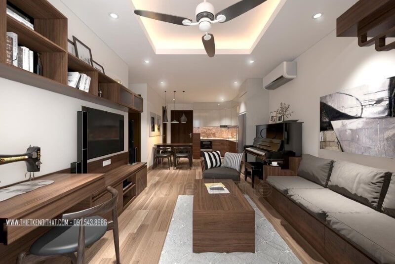 Mẫu thiết kế nội thất căn hộ Home City là sự kết hợp giữa phong cách hiện đại, trẻ trung và năng động.